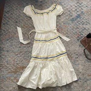 Tory Burch Blue White Cotton Kaley Ellora Popover Dress